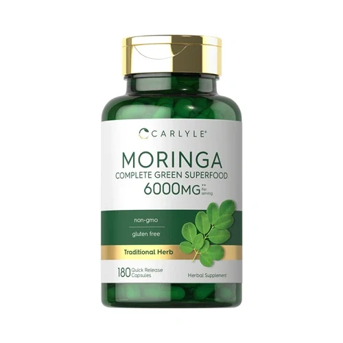 Piping Rock Moringa Oleifera Extract bottle reviewed as a concentrated extract rather than whole-leaf Moringa Powder.