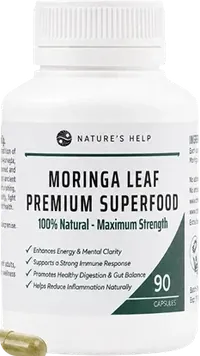 Turmeric Australia Moringa Leaf Capsules Turmeric Australia Moringa Leaf Capsules bottle with capsule, reviewed for Moringa Powder and capsule quality.
